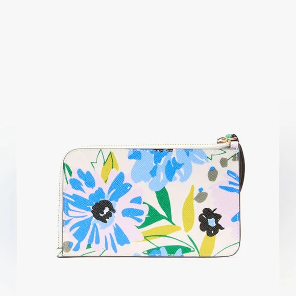 NWT Kate Spade - Lucy Floral Small L-Zip Wristlet Clutch - Picture 3 of 7